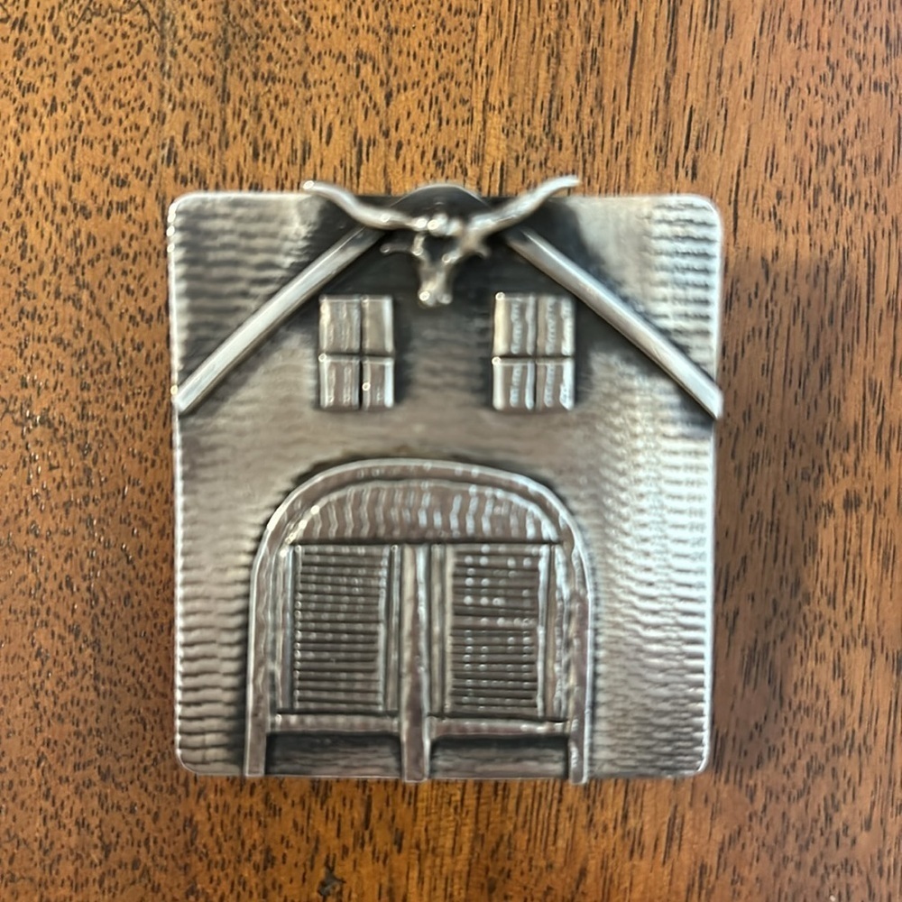 Locket Sterling Silver Artist Stamped Locket with Western Detail